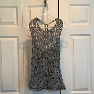 Abercrombie and Fitch Grey Crochet halter Top